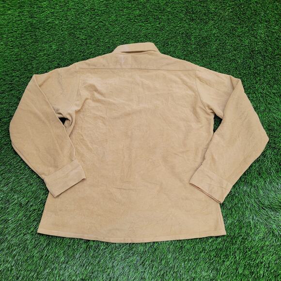 Vintage 70s LEE Chamois Button Shirt Medium 21x26 Beige - Picture 2 of 12